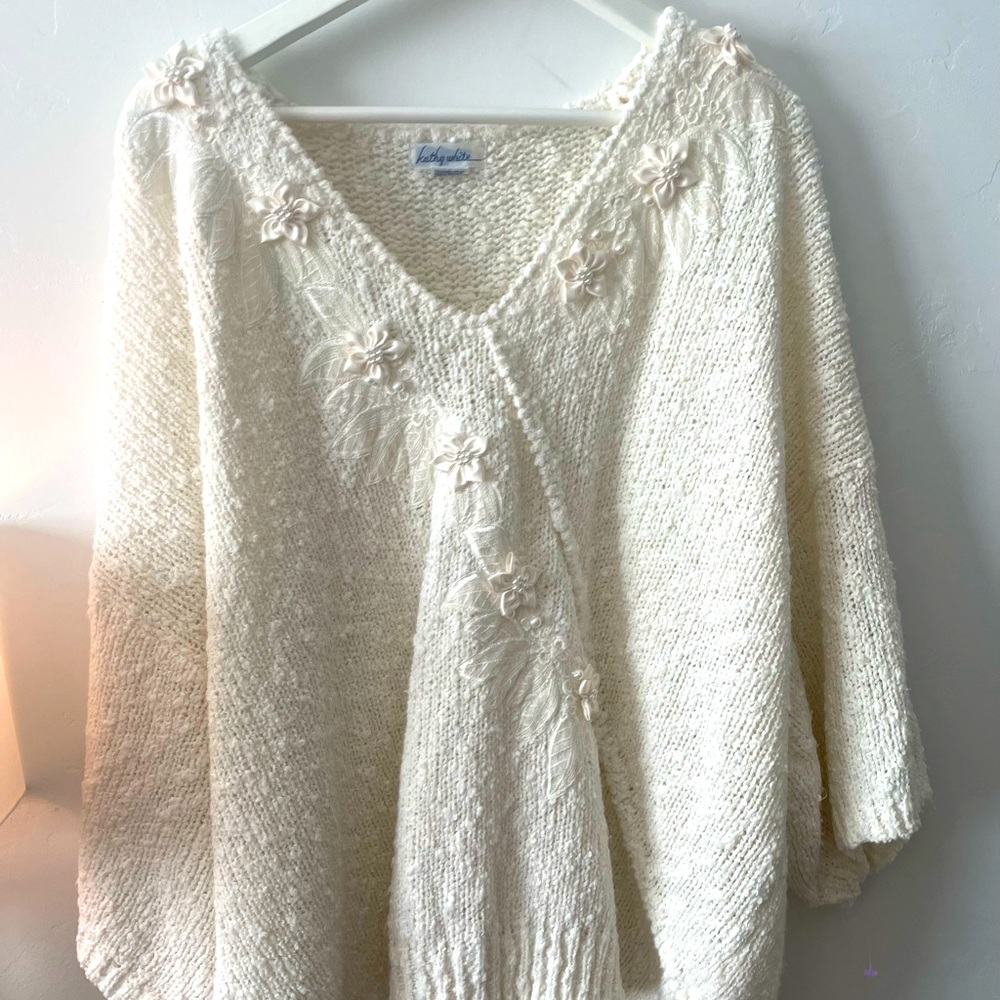 Oversized white sweater